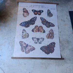 World Market Butterfly Linen Scroll Wall Hanging
